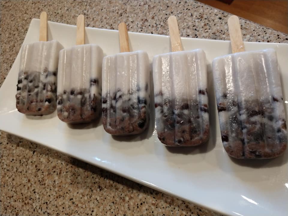 Red Bean Coconut Popsicles